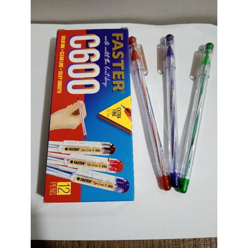 

1 Kotak isi 12 Pcs Pena Faster C 600 warna Hitam