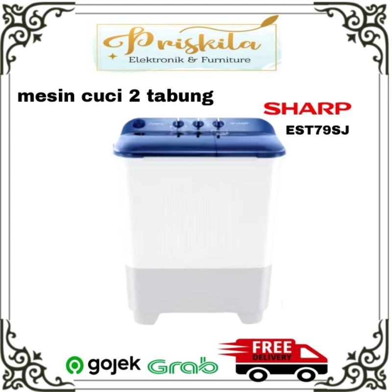 mesin cuci Sharp/ mesin cuci 2 tabung / mesin cuci  6KG / FURNITURE PALEMBANG