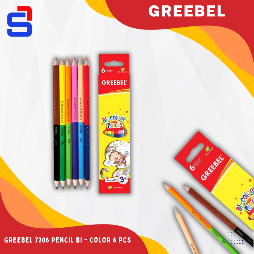 

GREEBEL Pensil Warna 6 Warna Panjang / Classic Color Pencils (7206) Warna Lebih Nyata