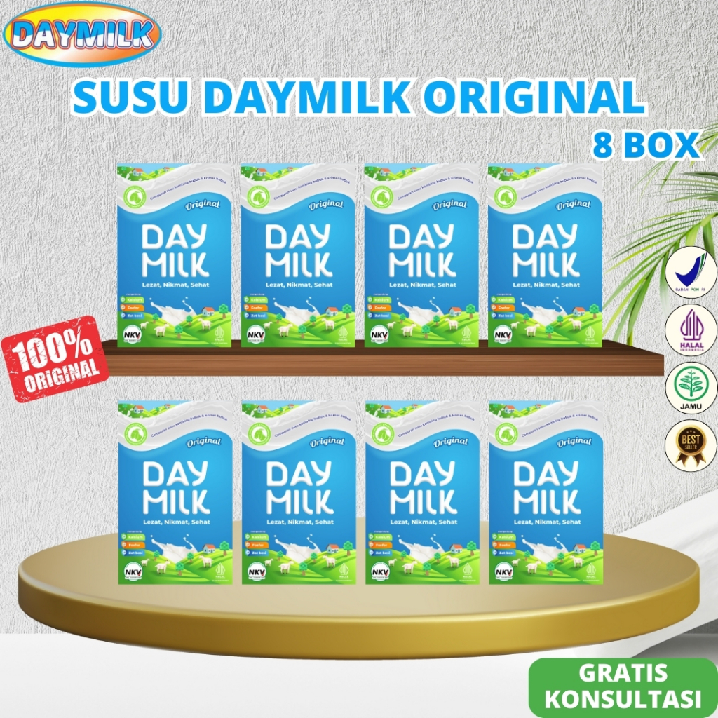 

Daymilk Original 8 Box - Susu Kambing Etawa Mengatasi Nyeri Sendi Lutut Tulang Keropos Osteoporosis