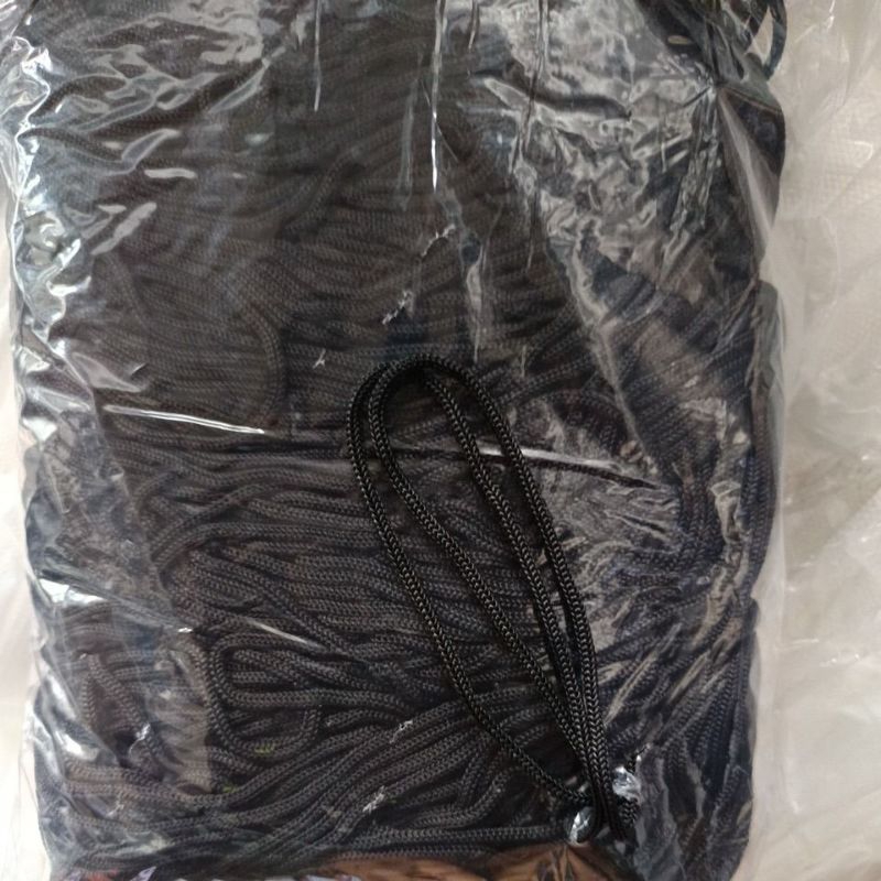 tali kur 3mm / tali kur tali tas serut 3mm poliester 1 pak hitam