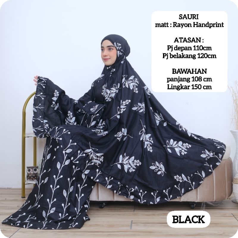 MUKENA REMPEL SAURI - KATUN RAYON HANDPRINT HQ