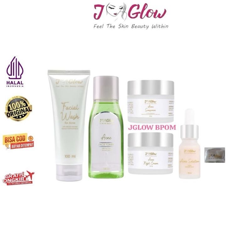 Jglow Paket Acne Extra Sulfur Untuk Wajah Berjerawat dan Beruntus | JGLOW PAKET ACNE SERUM GLOWING |