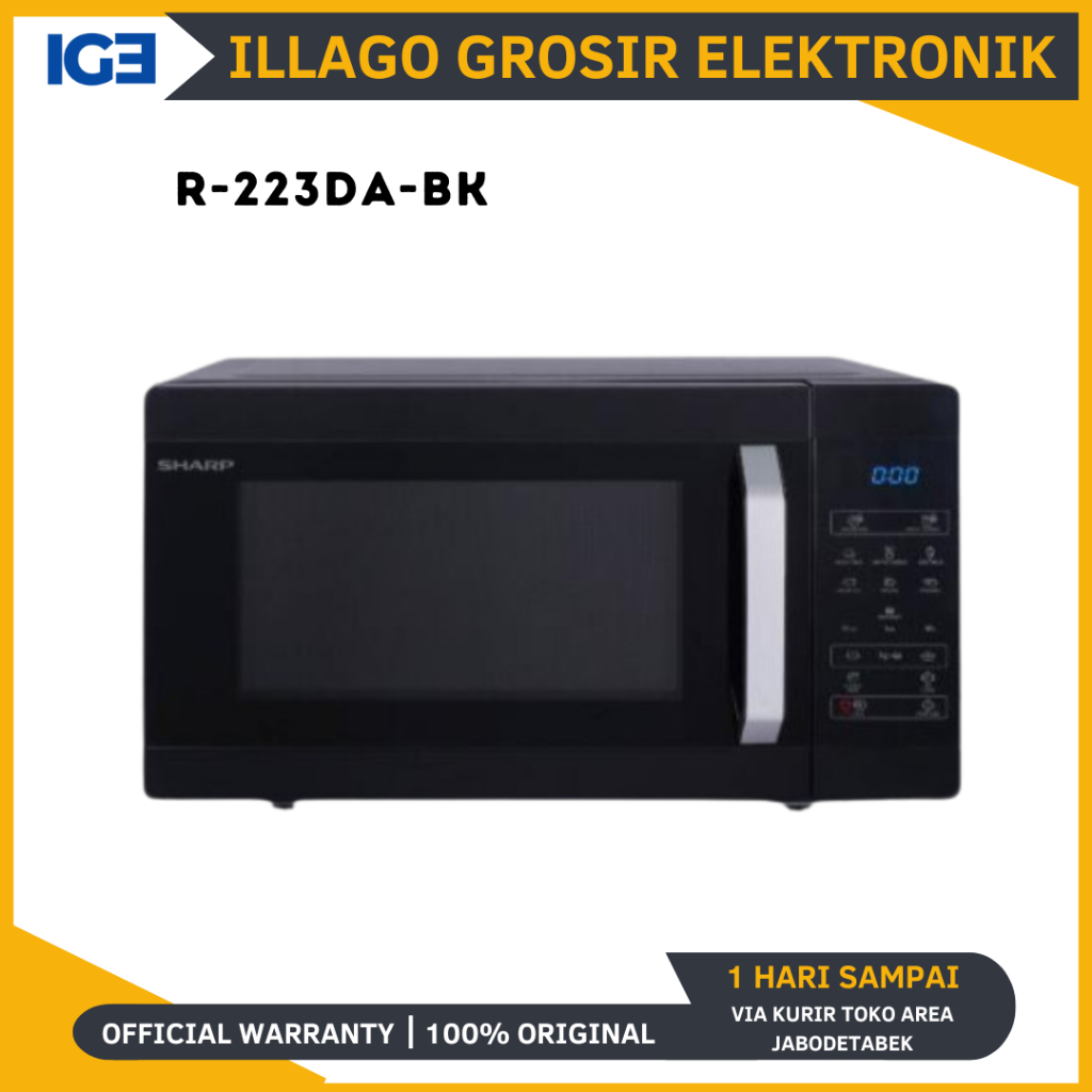 Sharp Microwave Stylish Designed R-223DA-BK Black 23 Liter