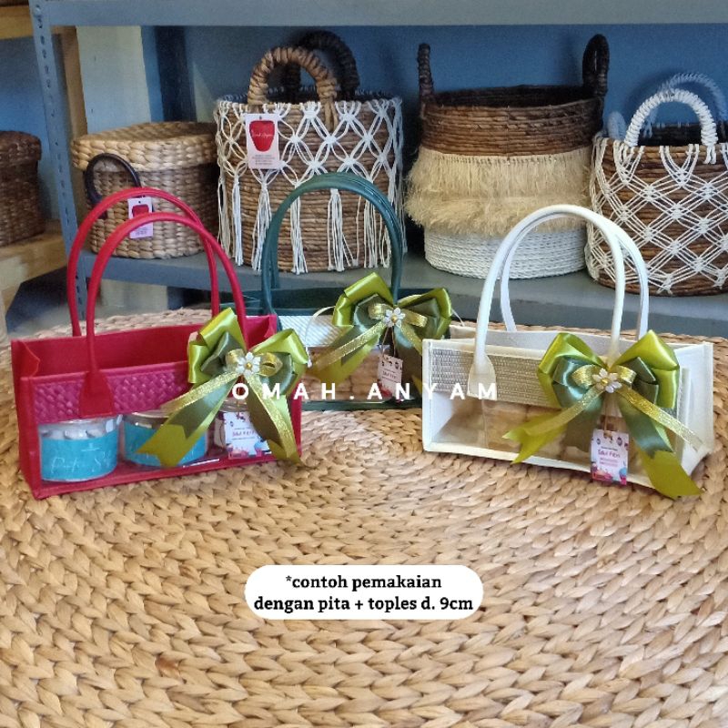 Tas hampers lebaran | keranjang hampers | Tas souvenir | Tas anyaman pandan mendong sintetis