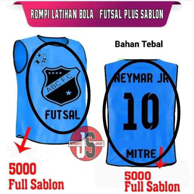 Rompi Bola - Rompi Futsal UK XL Plus Custom Sablon 1 Warna
