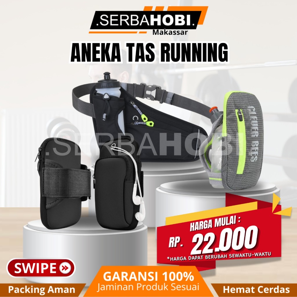 Tas Running kekinian / Belt running Termurah / Sabuk Lari Berkualitas dengan Holder botol/ Tas Belt 