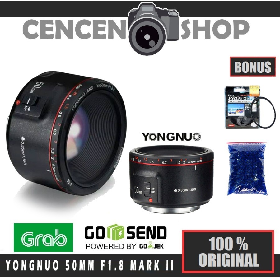 FREE++ YONGNUO 50MM MARK II CANON F/1.8 50 mm lensa Fix Canon Seri 2