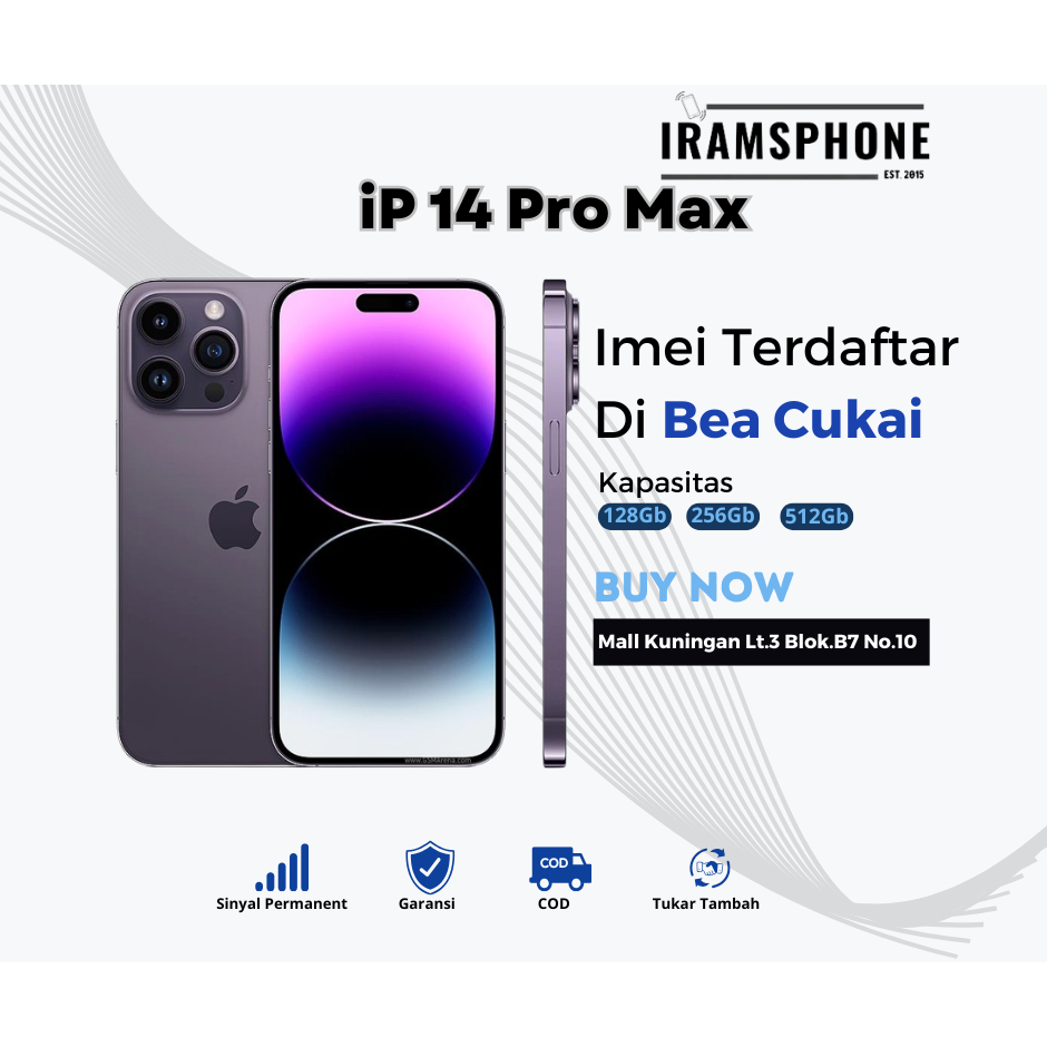 iPhone 14 Pro Max ex ibox bea cukai imei permanen 128gb 256gb 512gb second garansi