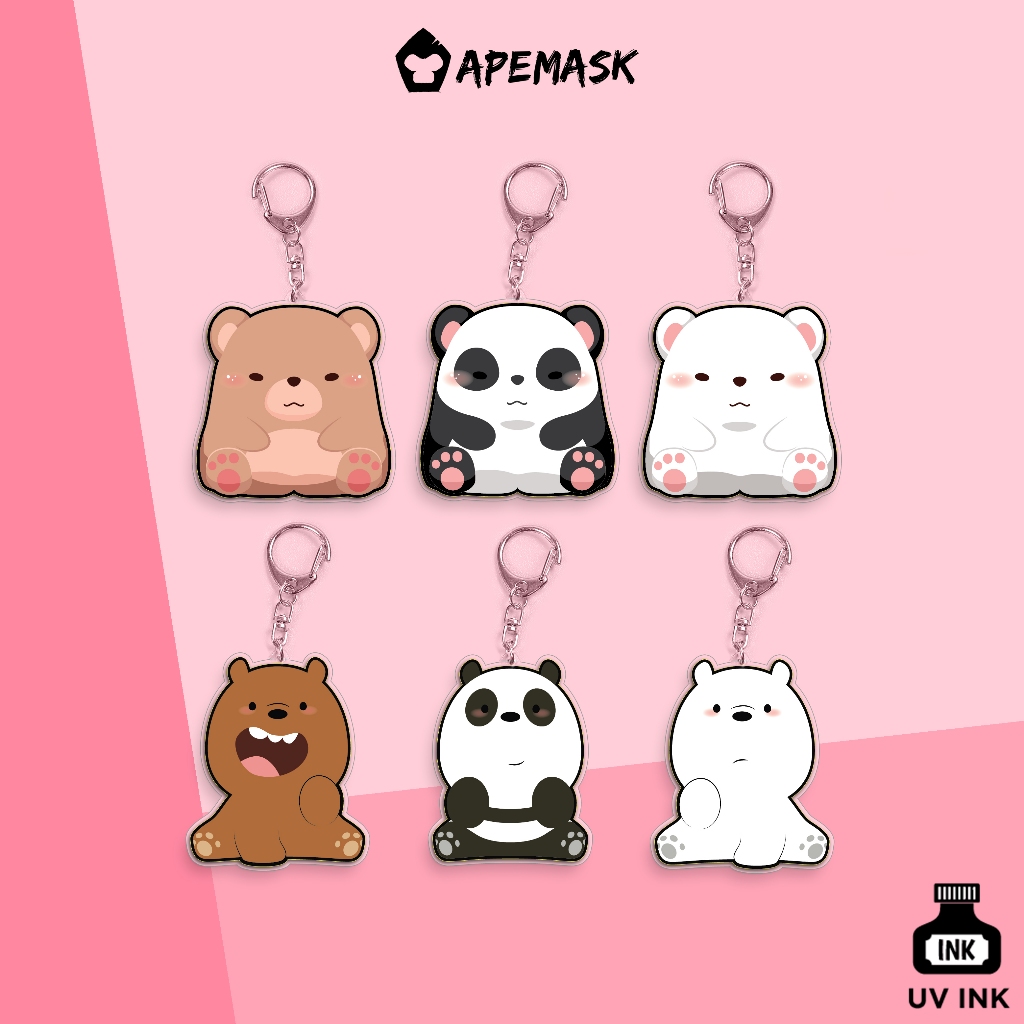 Keychain Panda Bear We Bear Bears / Gantungan Kunci We Bare Bears / We Bare Bears / Sovenir Bear /Be