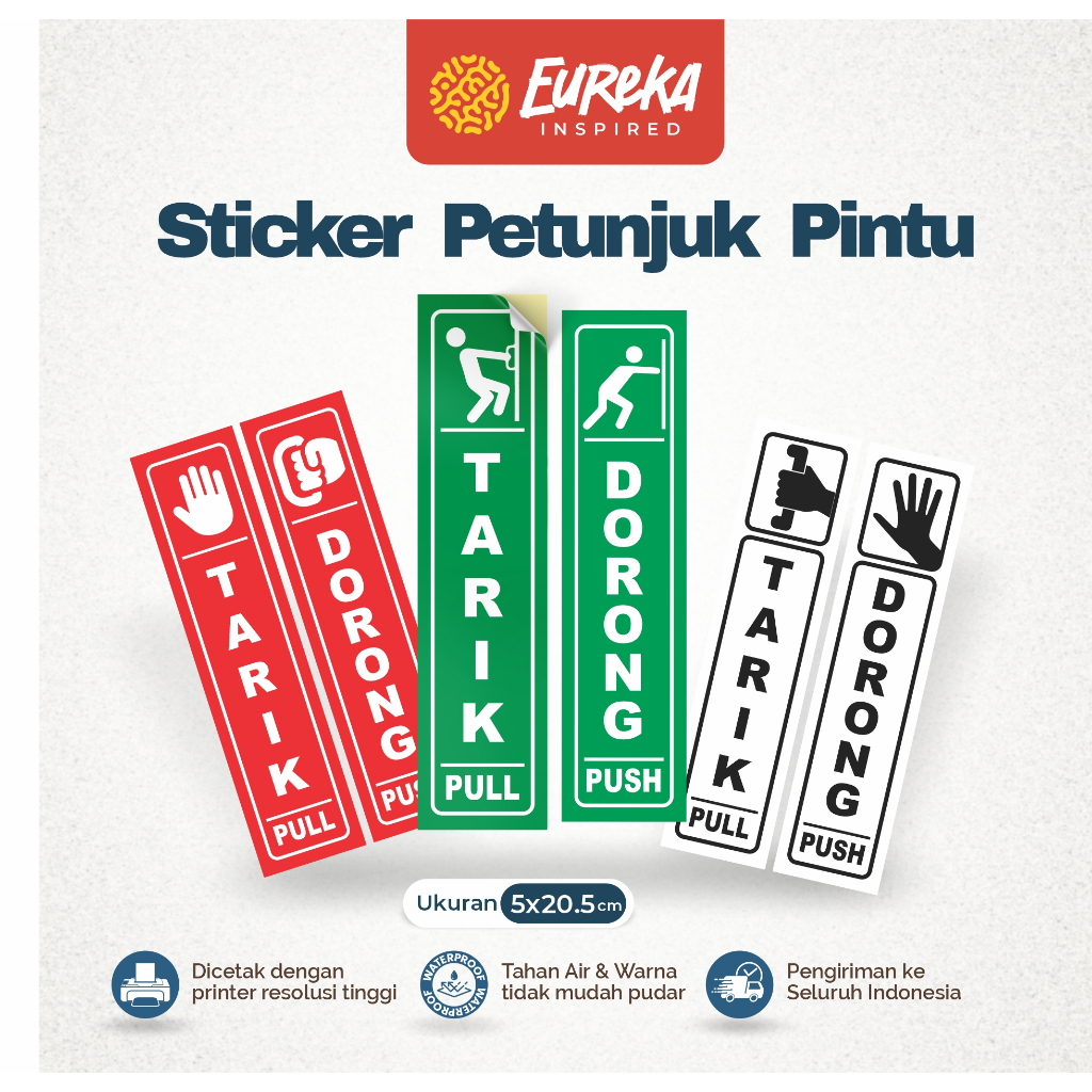 

Sticker Petunjuk Buka Pintu | Stiker Dorong Tarik | Stiker Pull Push