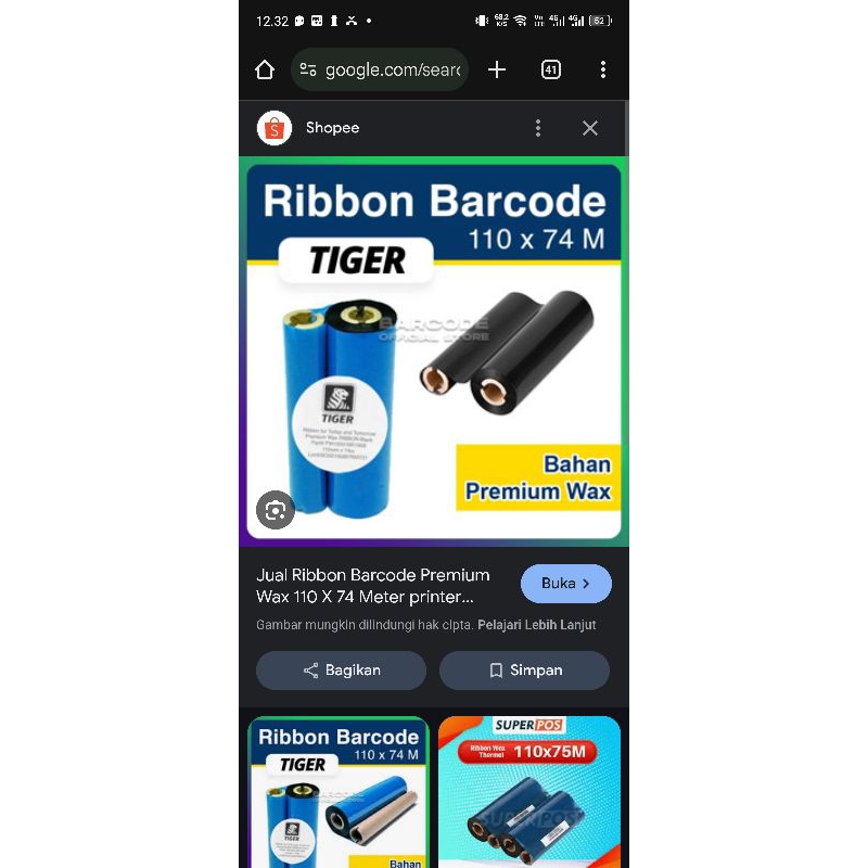 

Ribbon Barcode Zebra 110