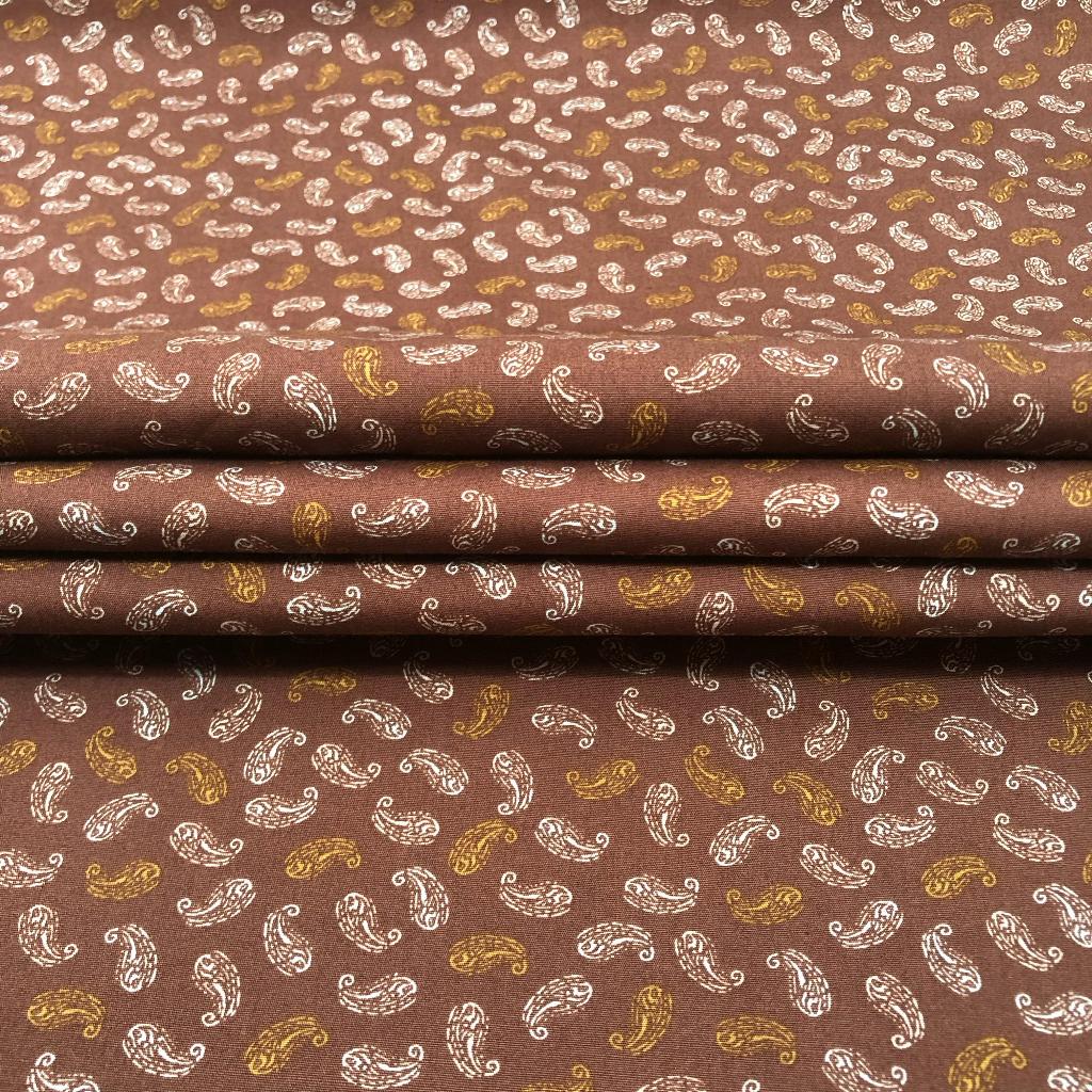 Katun Shirting Motif Paisley Coklat (Pronto Moda)