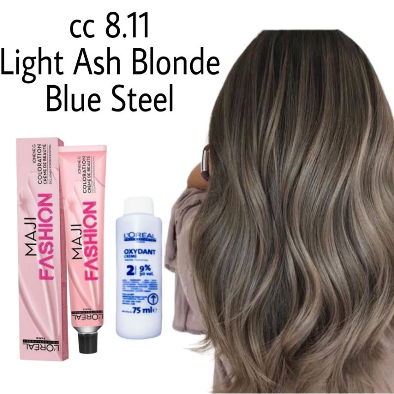 Light Ash Blonde / Blue Steel Cat Rambut Loreal Maji fashion CC 8.11