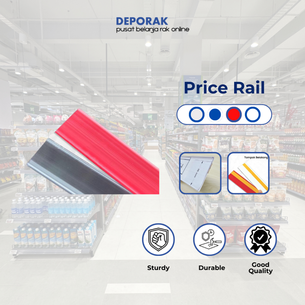 

Price Rail UT-4/ Price Tag / Label Harga Supermarket / List Harga / Rail Card Minimarket / Price Tag Toko / Lis Harga Minimaket / Label Holder / Mika Harga Rak Minimarket