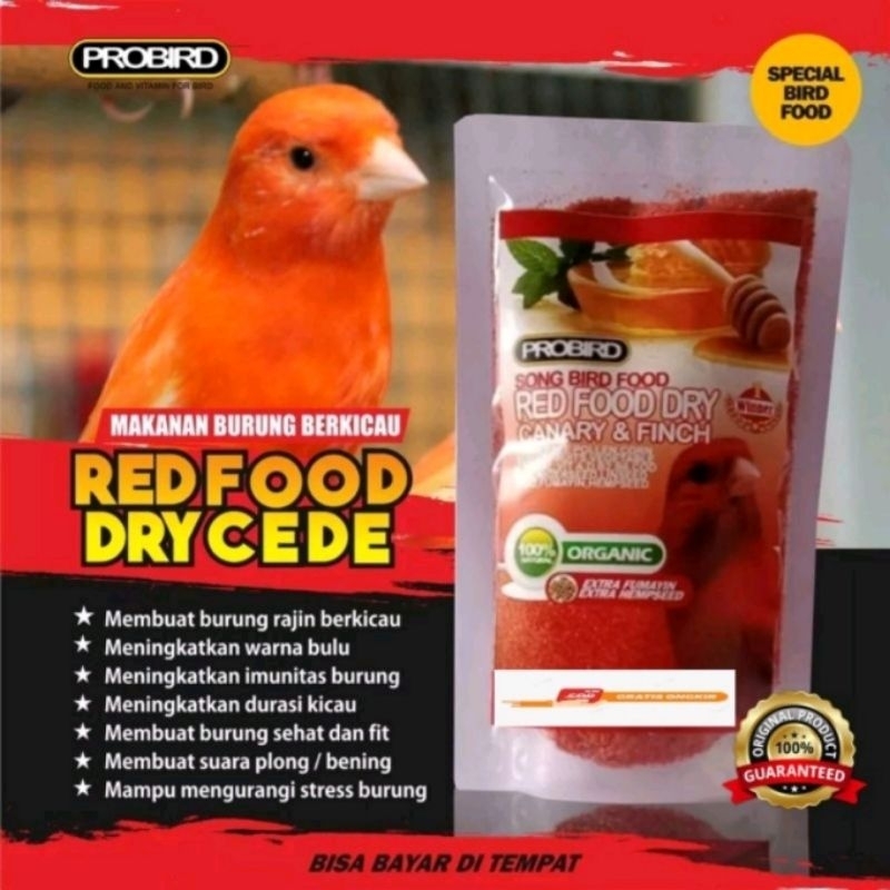 makanan burung kenari red siskin 200gr egg food red cede canary