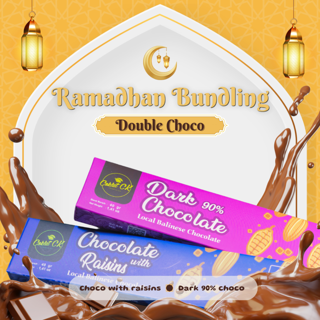 

CoklatCK - Dark 90% Chocolate with Cokelat Raisins Kismis Choco Bar Premium Coklat Diet Sehat