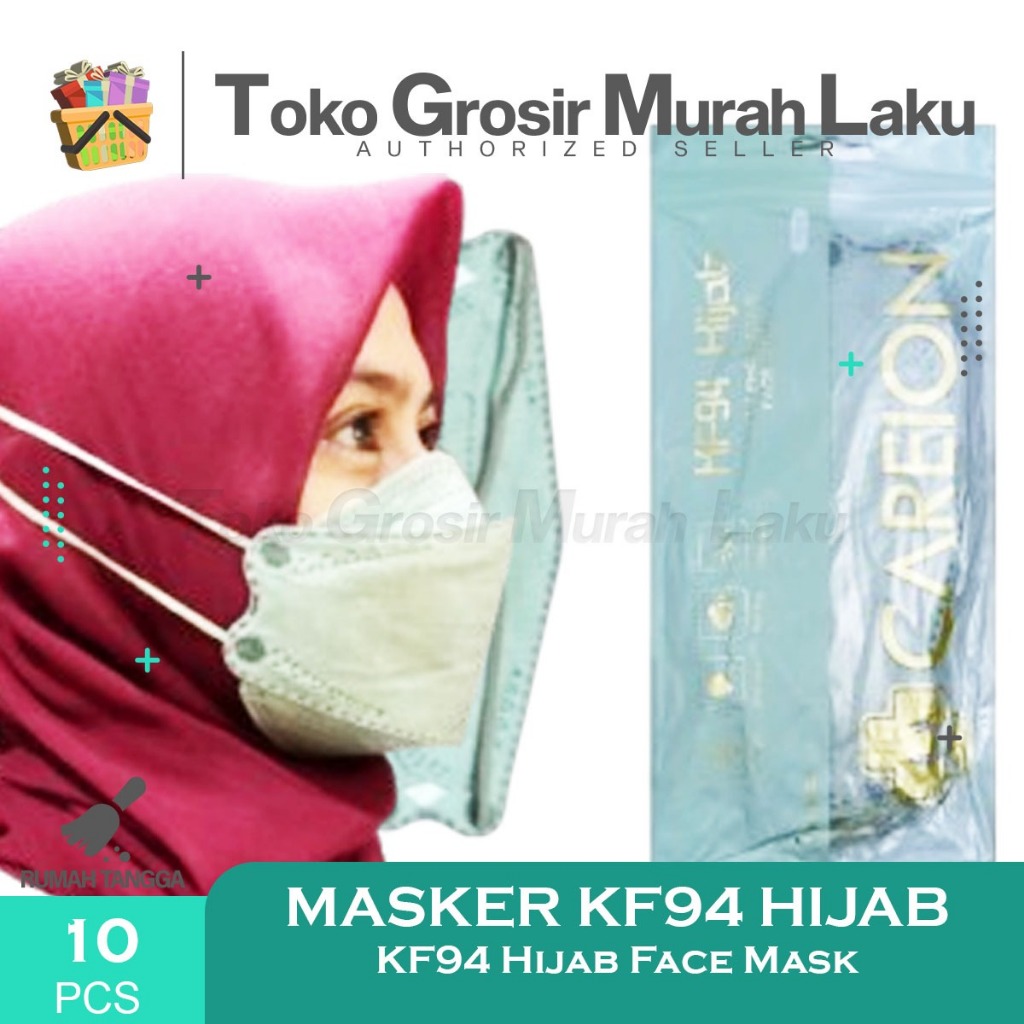 MASKER KF 94 HIJAB MASKER KF94 HEADLOOP CAREION 3D 4PLY ISI 10