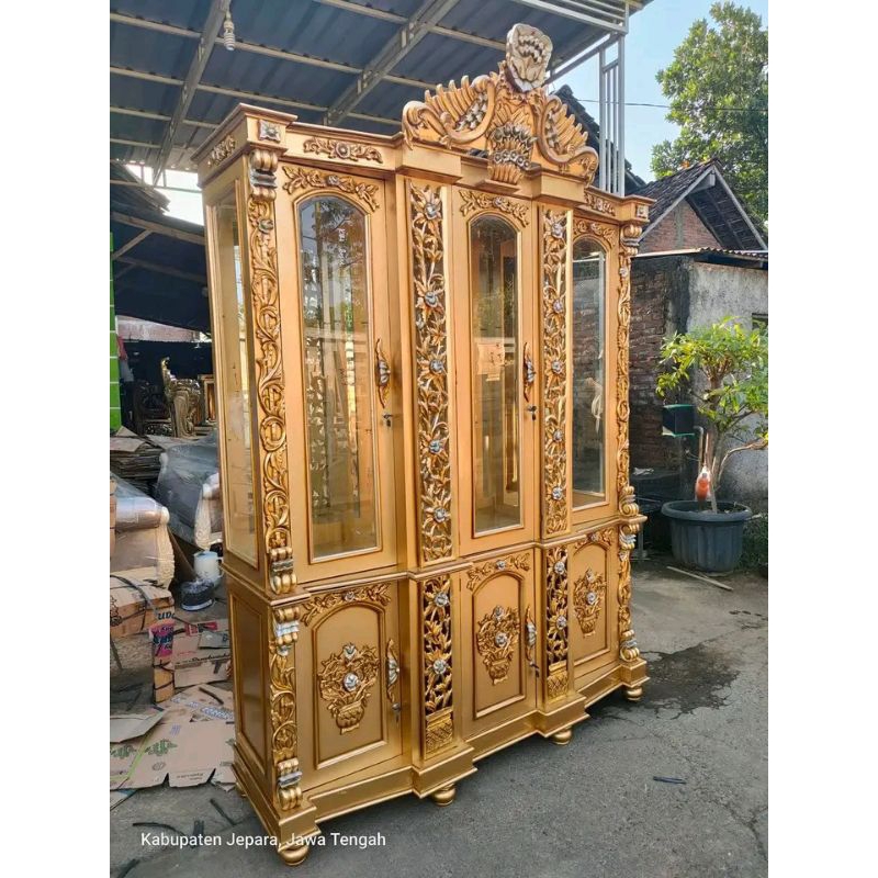 lemari hias lemari ukiran lemari pajangan lemari ukir jati Jepara