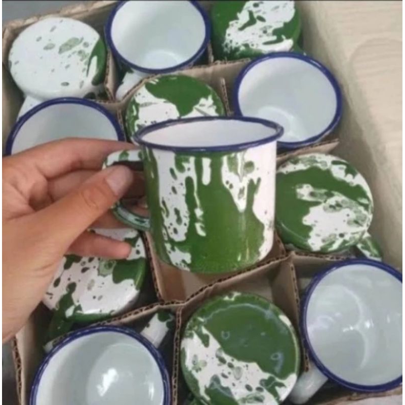 MUG BLIRIK MUG ENAMEL UKURAN 7CM ISI 12 PC TANPA TUTUP