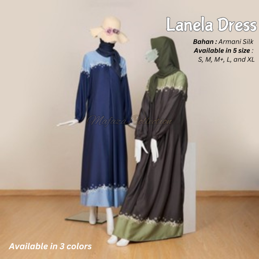 Gamis Gradasi 2 Warna Flowly Dress Ombre Premium Dress Satin Silky Premium - Lanela Dress by LK