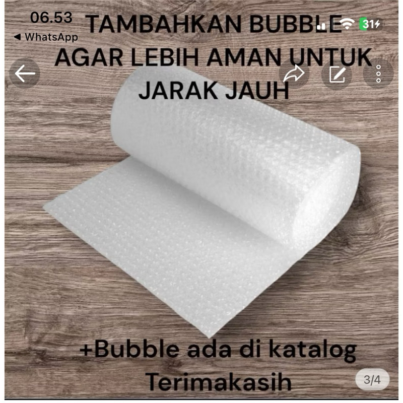 

[WAJIB ORDER] EXTRA BUBBLE WRAP (untuk menambah proteksi barang anda)