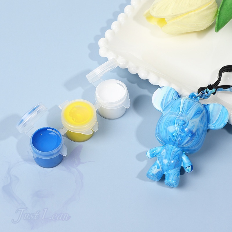 COD Gantungan Kunci Mini Beruang Dengan Cairan BearBrick Handmade Diy Ornamen Berwarna/Fluid Violent