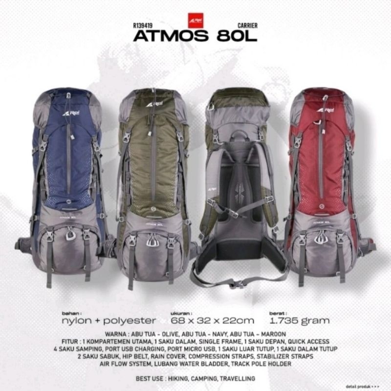 Carrier Arei Toba 60L | Arei Atmos 80L | Rei Toba 60L | Arei Ramelu 65L