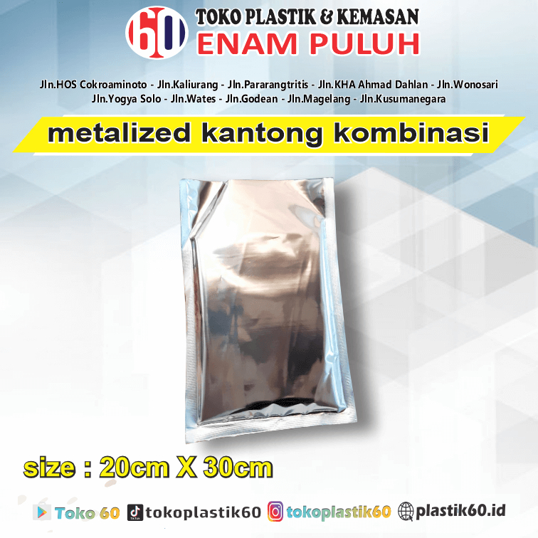 

Metalized kantong kombinasi alumunium isi 50pcs