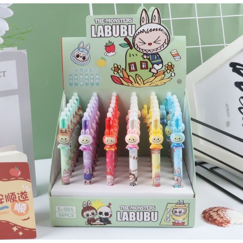 

(36/48pcs)Pulpen Cetekan Gel Fancy Labubu/Capybara/Sanrio