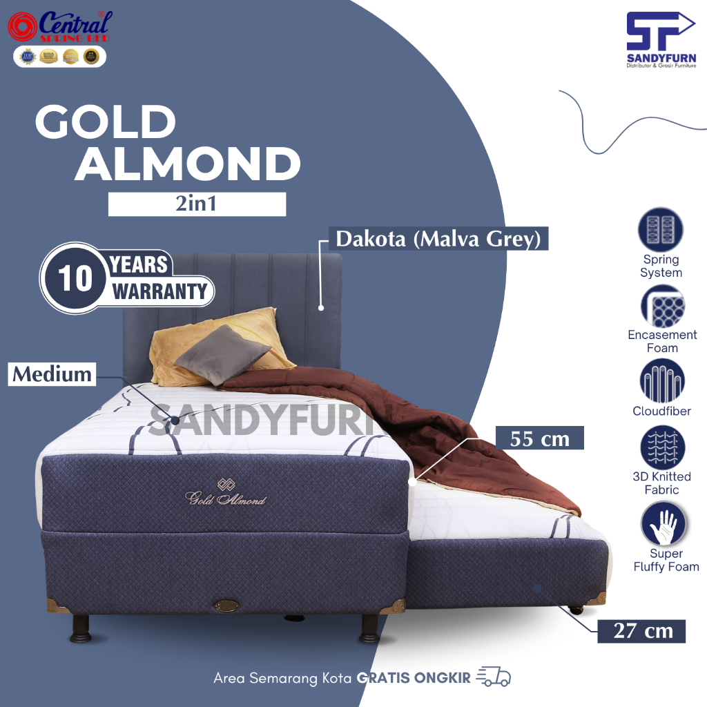 Central Springbed Gold Almond 2in1 Springbed Sorong