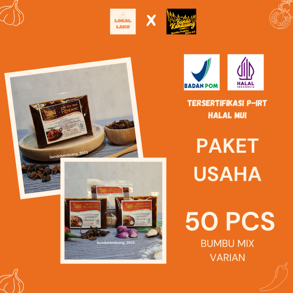 

[PAKET USAHA 50 PCS] BUMBU MASAK INSTAN BUNDO KANDUANG