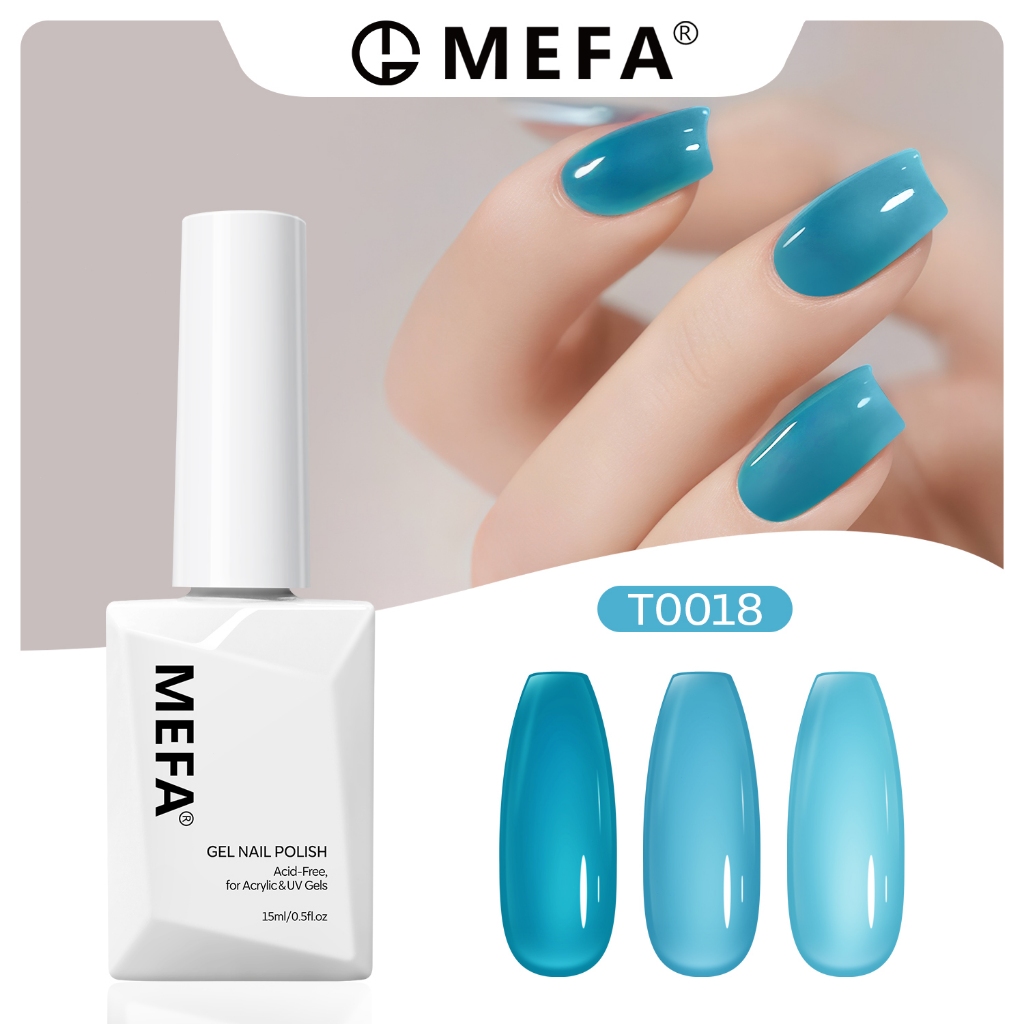 MEFA Jelly Gel Polish 15ml Kutek Gel Nail Blue Kutek Jelly Nail Art Gel Nail Gel Polish