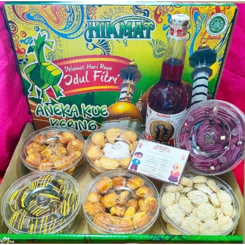 

Kue Kering Lebaran isi 6 Mcm + Sirup Kurnia / Hampers Parcel Kado Idul Fitri