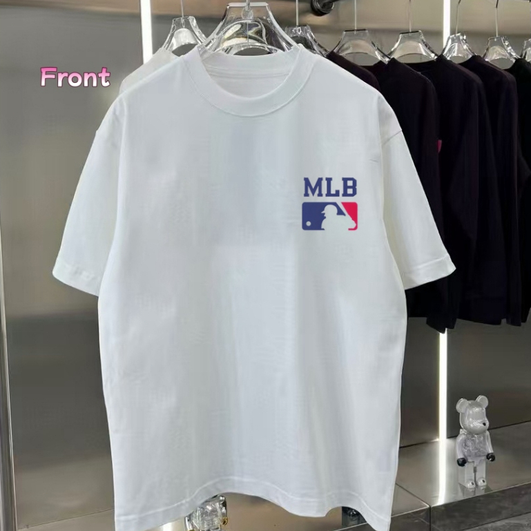 Kaos Katun Murni Uniseks MLB T-Shirt Logo MLB