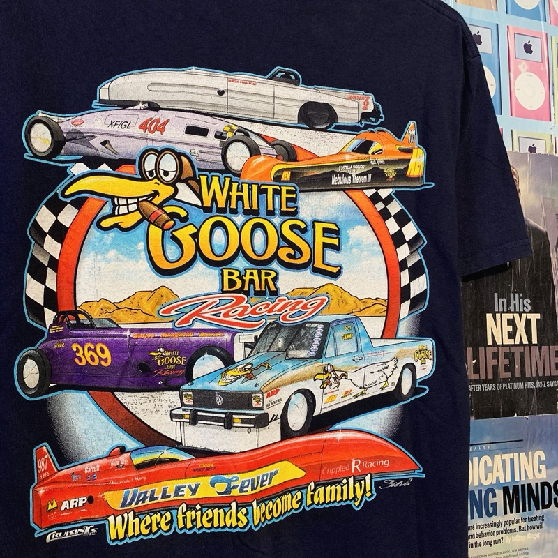Kaos Tshirt Vintage Nascar White Goose Bar Racing tshirt original