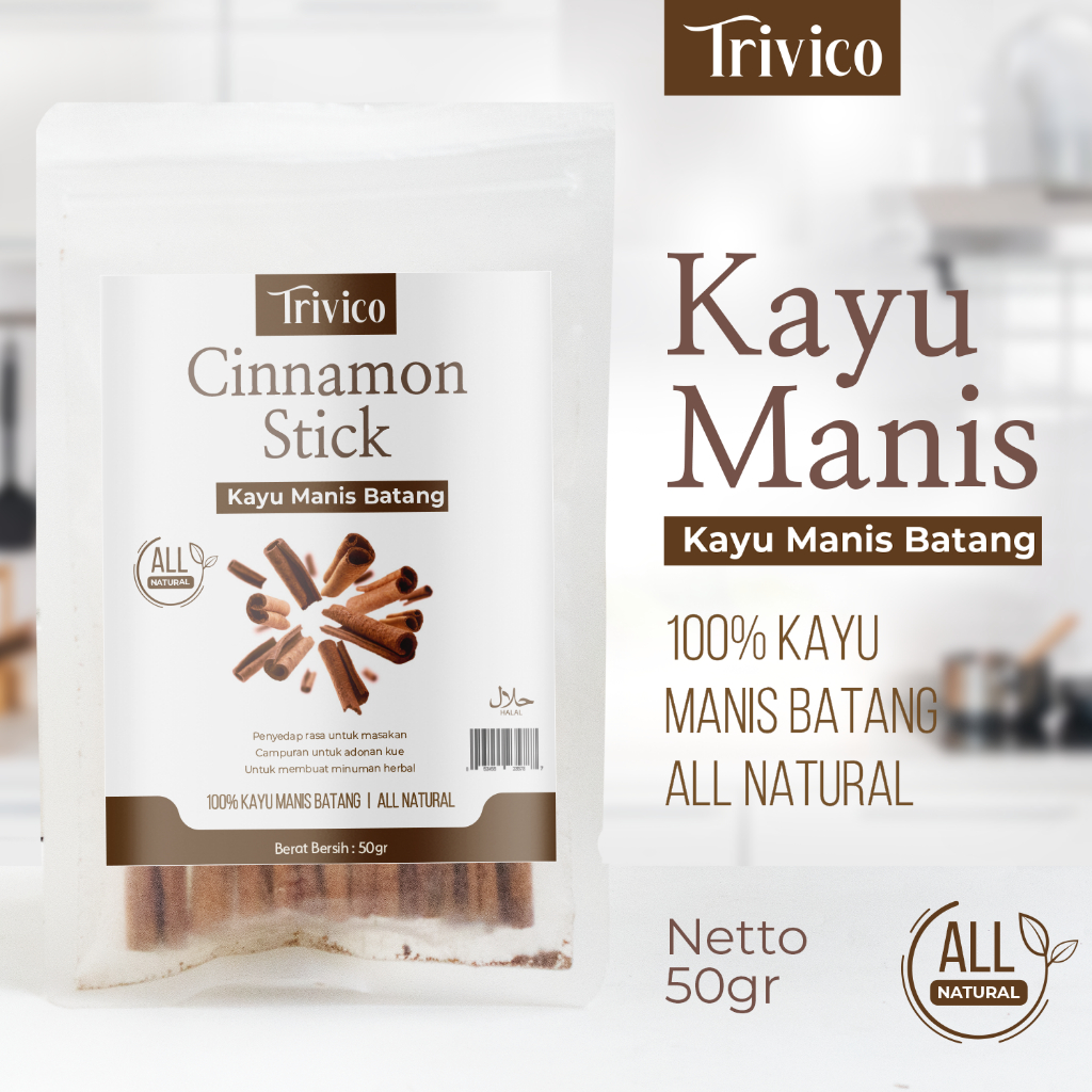 

Trivico Kayu Manis Batang 50gr - Bumbu Rempah Alami Premium untuk Masakan & Minuman Herbal