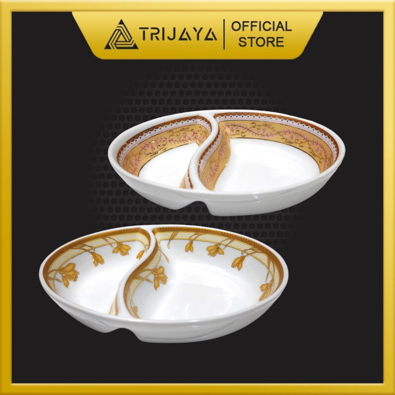 BISTRO Plate Piring Saji Sayur Sekat 2 Double Layer