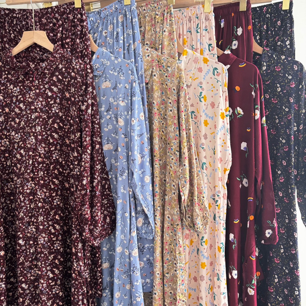 Tunik Set Long NAGITA Rayon Motif LD 110 Terbaru - Tunik Setelan Baju dan Celana Floral