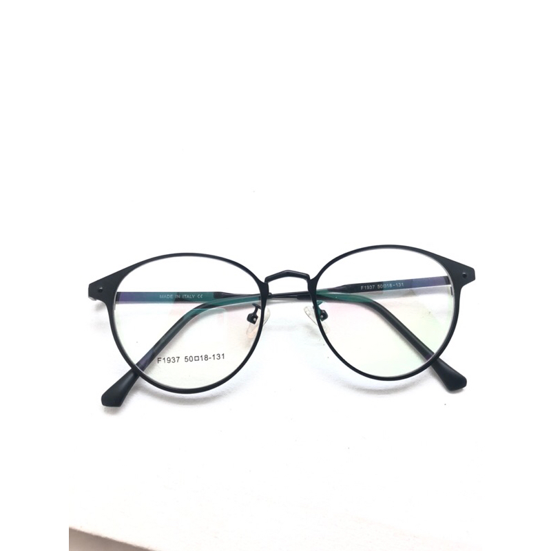 Kacamata Pria Bulat Besi Bernosepad F1937 Ab Lensa Minus Photocromic Blueray