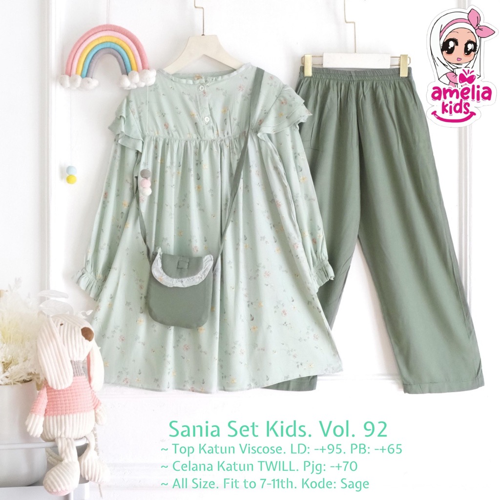 SANIA LENY SETELAN KIDS ANAK CEWEK BY AMELIA MOZA KATUN VISCOSE KNITE
