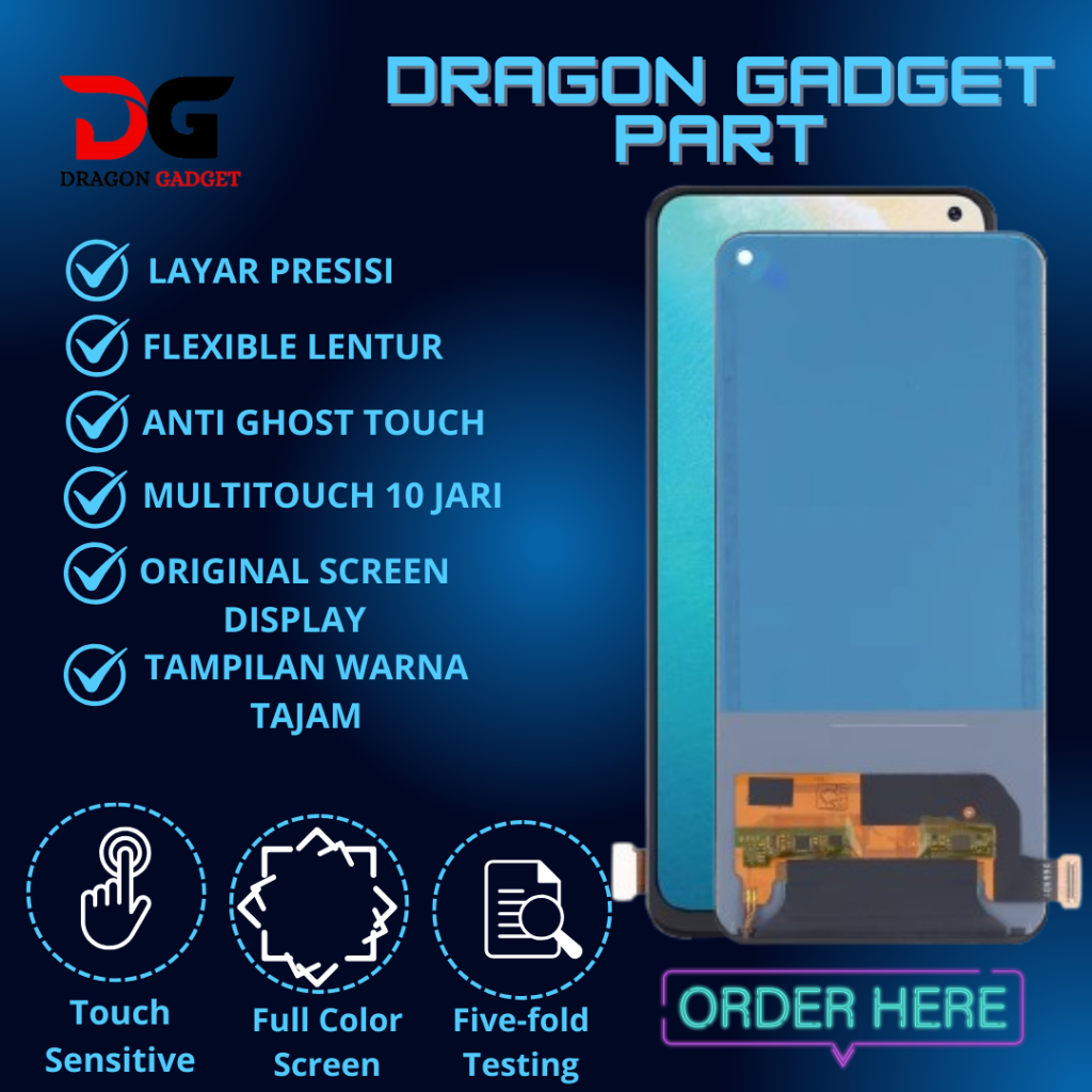 LCD TOUCHSCREEN VIVO V19 / V17 BLACK (NOT FINGERPRINT) FULLSET ORIGINAL