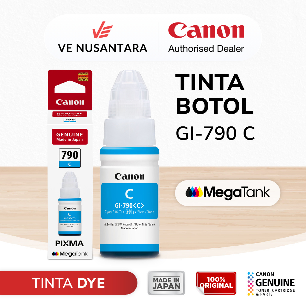 Tinta Original Canon 790 Cyan - Tinta Canon G1010 G2010 G3010 G4010 - Tinta Printer Canon MegaTank