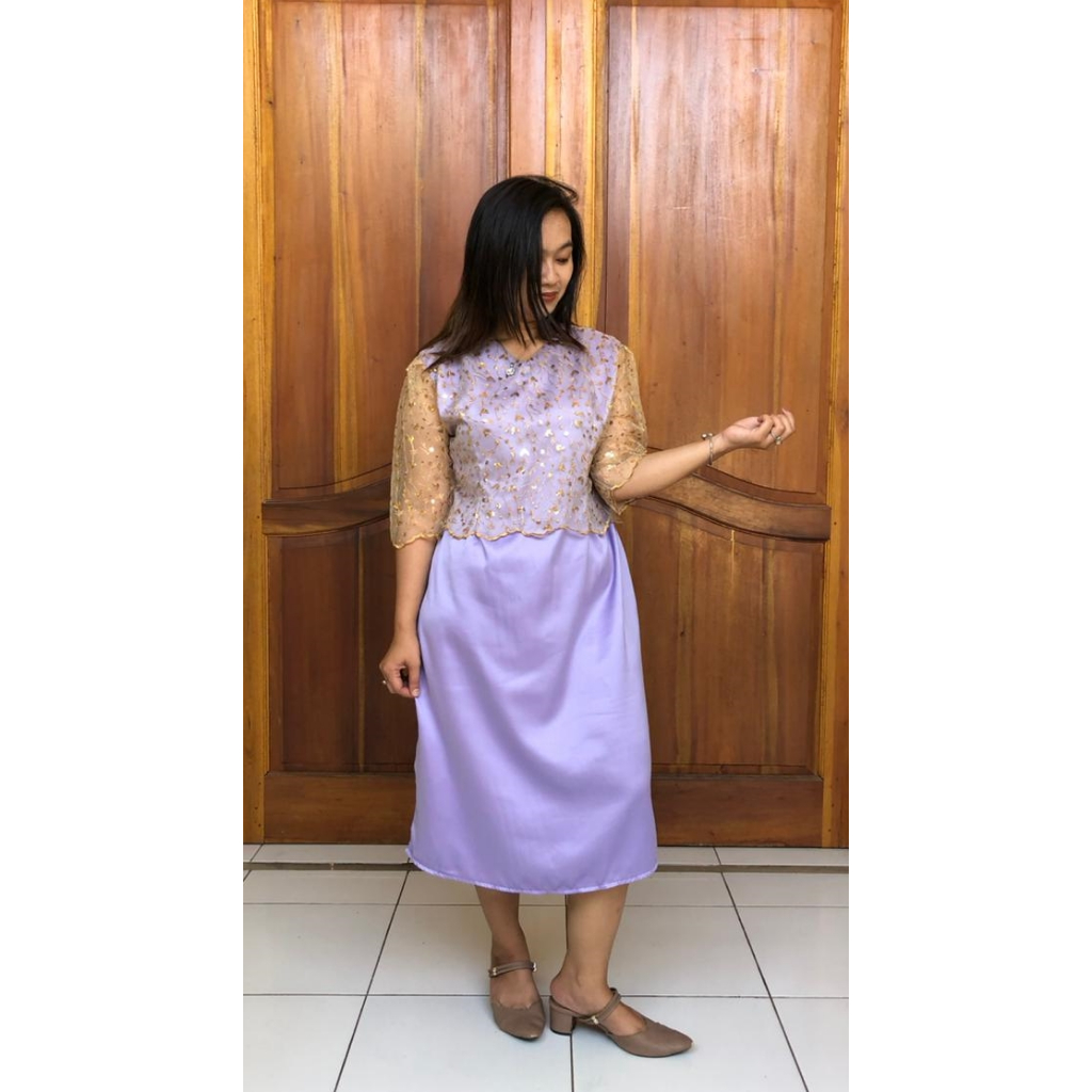 Dress/Dress Satin Kombinasi/Dress Payet/Payet mas/Yandis