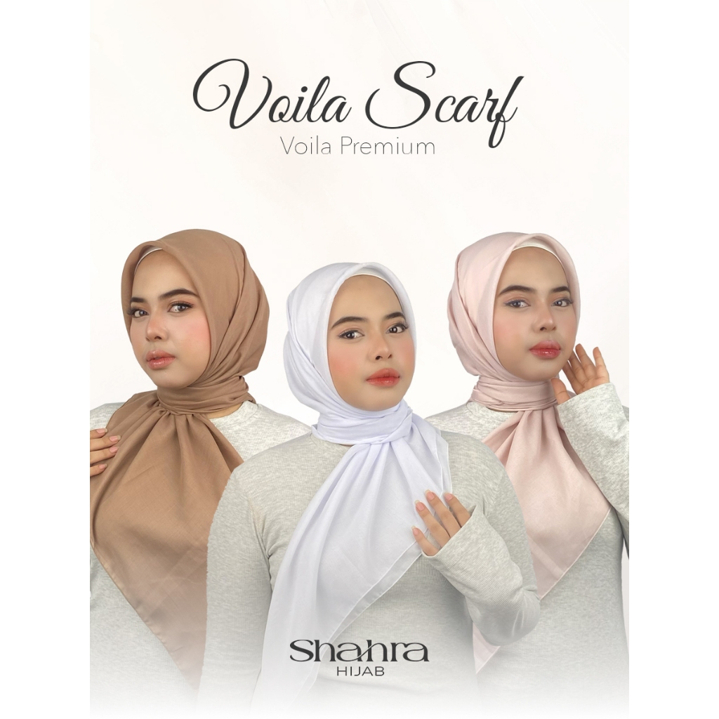 SHAHRA - Hijab Voal Segi Empat jilbab Premium 120x120cm