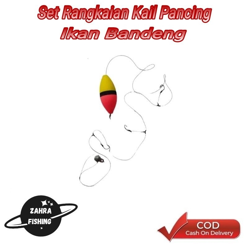 Set Rangkaian Kail Pancing Ikan Bandeng / Pelampung Busa