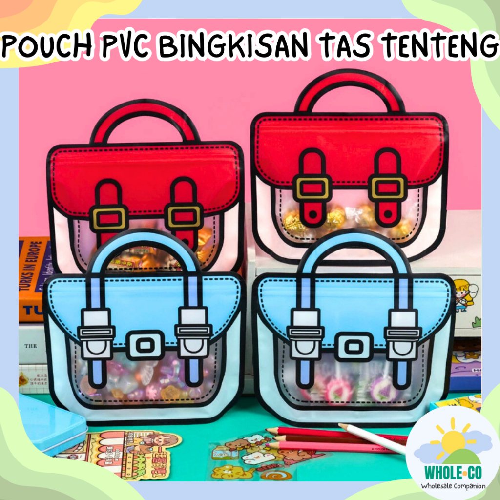 

Pouch Zipper Bentuk Tas Tenteng Premium Bingkisan Hadiah Kartun Jinjing Outline Hitam Lucu Unik Imut Termurah Grosir Cod