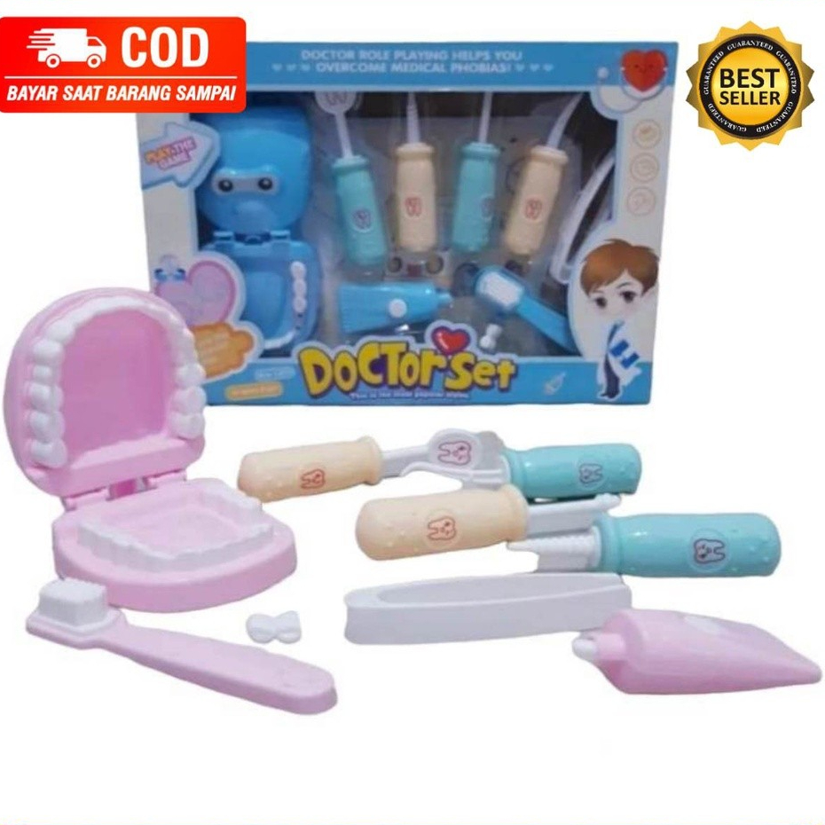 MAINAN ANAK DOCTOR SET DOKTER GIGI K78 SIMULASI PRIKSA GIGI TAMBAL GIGI LED PROMO TERMURAH COD