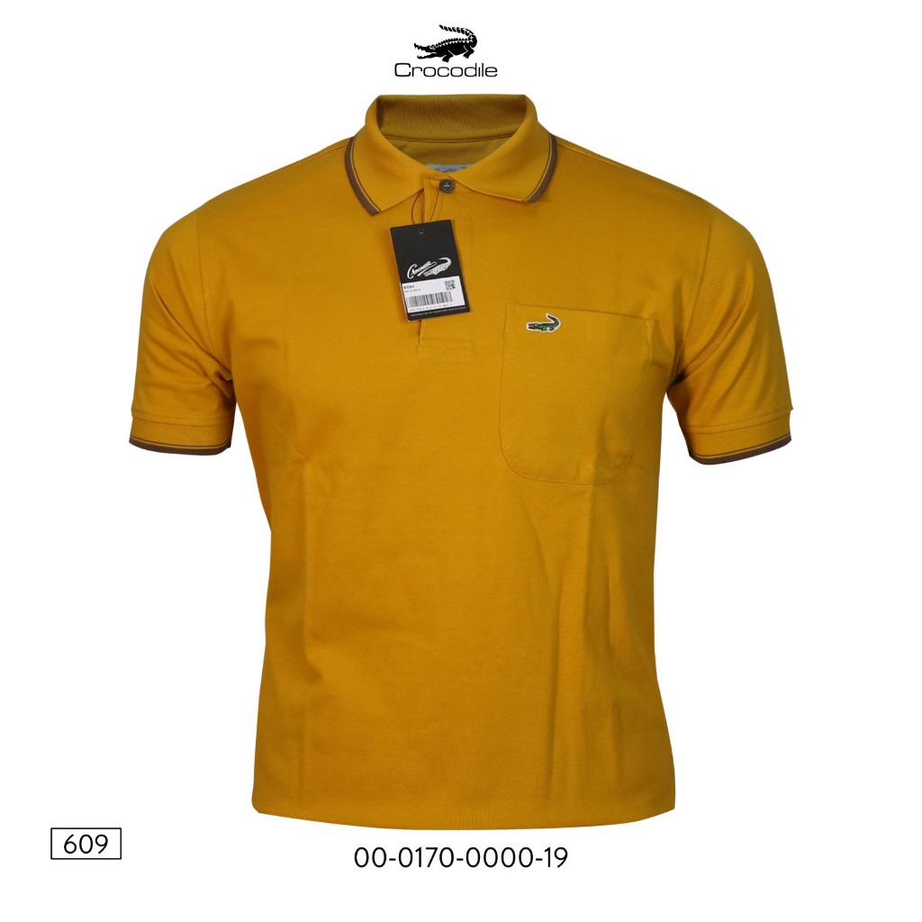 NEW COLORS Crocodile Polo Shirt Pria Polos Katun Bersaku 0170