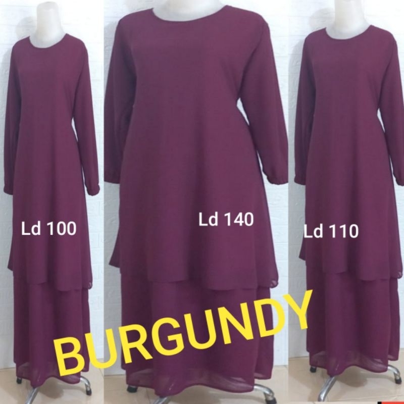 Gamis Malaysia Burgundy Ld 100 Dres Lebara 2025